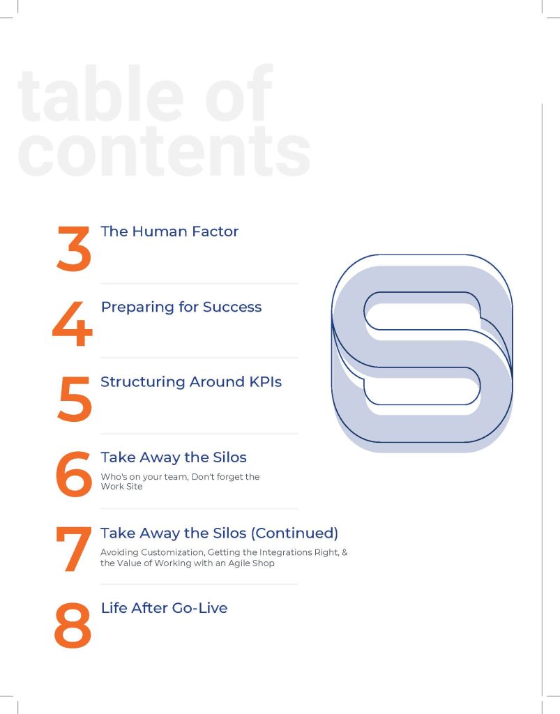 Critical Elements Table of Contents